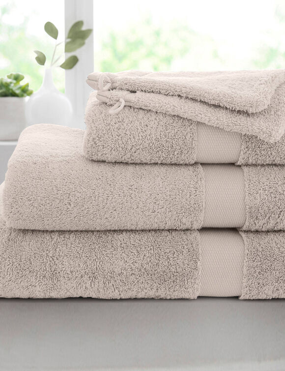 Collection serviettes de bain unies - coton modal 500 g/m&sup2; (taupe)