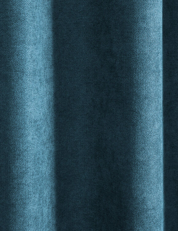 Rideau occultant et isolant finition galon fronceur (bleu paon)