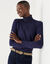 Pull col roul&eacute;, toucher doux (marine)