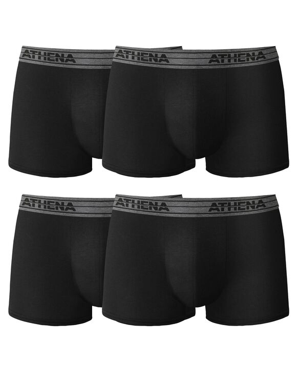 Boxer Basic Coton - lot de 4 (noir)