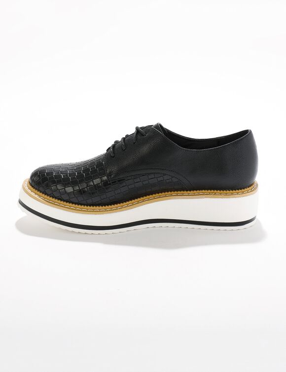 Derbies compensés effet tissé - noir (noir)