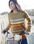 Pull marinière manches longues rayé (kaki / multicolore)