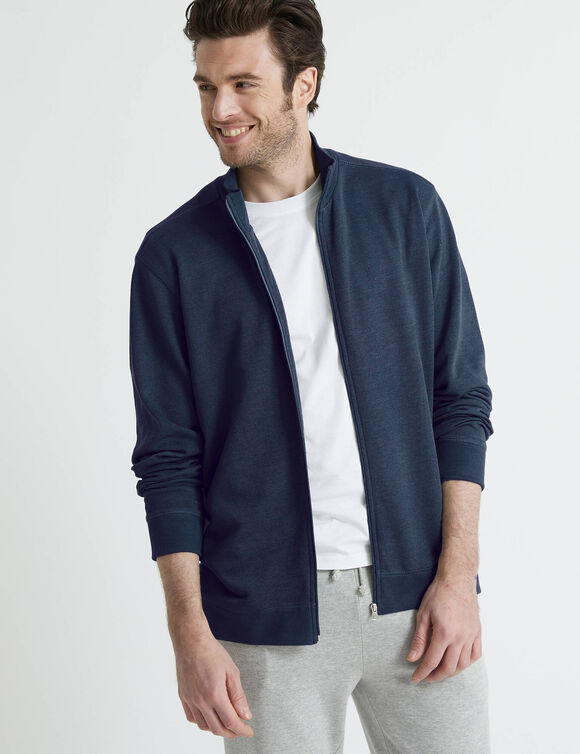 Sweat enti&egrave;rement zipp&eacute; uni (marine)