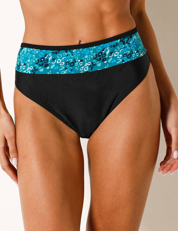 Culotte de bain midi imprim&eacute; Atares - ventre plat (&eacute;meraude)