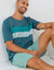 Short pyjama coton uni (aqua)