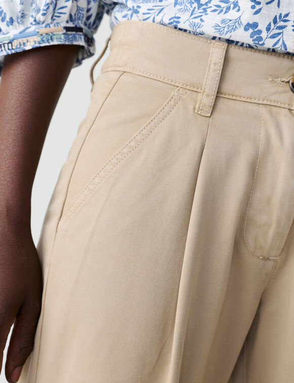 Pantalon &agrave; pinces (beige)