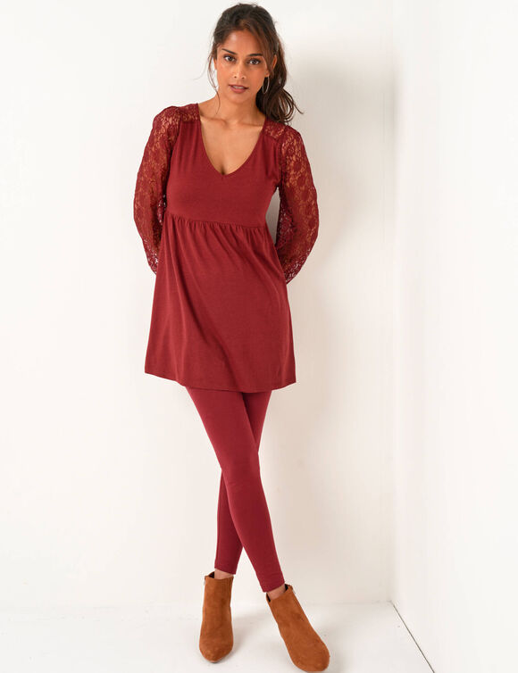 Legging taille élastiquée - lot de 2 (bordeaux + noir)