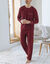 Katoenen pyjama met contrasterende biezen (bordeaux)