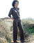Pantalon coupe large, taille &eacute;lastiqu&eacute;e, maille milano (chocolat)