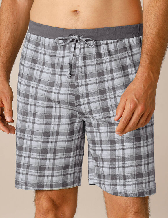 Pyjamashort - set van 2  (blauw geruit / grijs geruit)