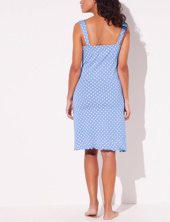 Nuisette imprimée pois (bleu grisé)