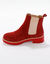 Chelsea boots in splitleer, dikke, geribbelde zool (bordeaux)