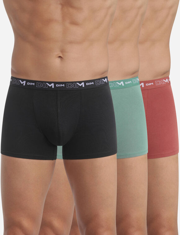 Shorty - set van 3 (zwart + groen + steenrood)