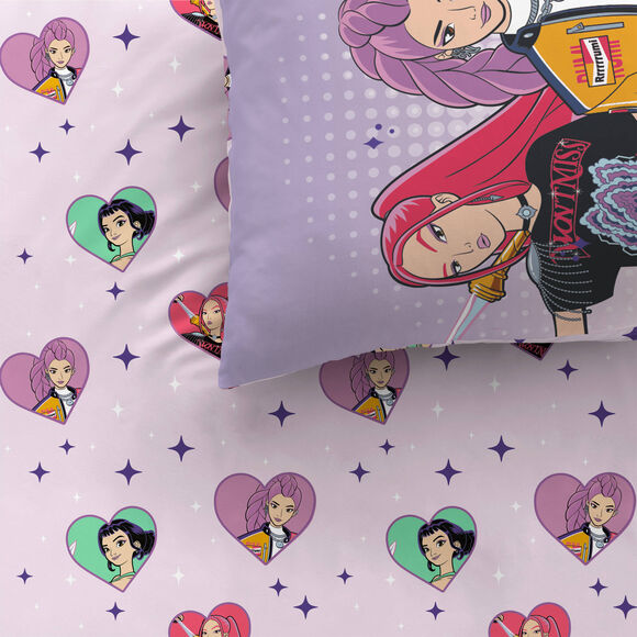 Parure de lit K-pop Demon Hunters Heart&reg; coton (rose)