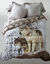 Dekbed in microvezel met "wolf" fotoprint 400 g/m2 (beige)