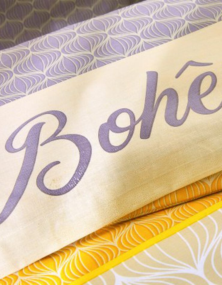 Bedlinnen Bohemia in katoen met 'Bohème Chic' print, geel, hi-res image number 6