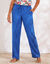 Ruime broek in soepele viscose, effen (blauw)