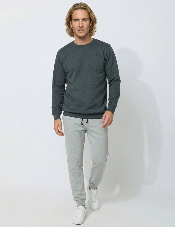Sweat molleton col rond (anthracite chin&eacute;)