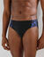 Zwemslip met grafische motieven opzij (zwart / blauw)