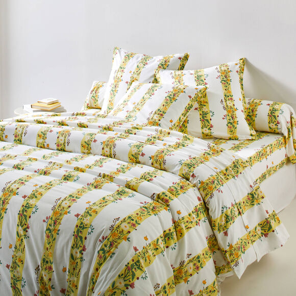 Bedlinnen C&eacute;leste, in bedrukt katoen (geel)