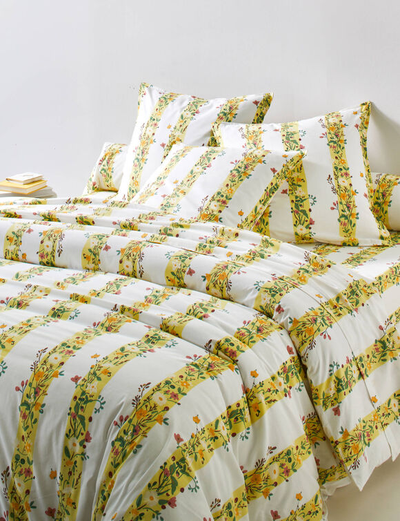 Linge de lit C&eacute;leste en coton imprim&eacute;  (jaune)