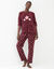 Pyjamabroek met fleece met &bdquo;sterren&ldquo;, voelt aan als pluche (bordeaux / koraal)