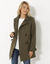 Effen cabanmantel met knoopsluiting (kaki)