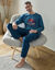 Bedrukte pyjamabroek (blauw)