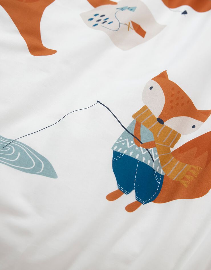 Linge de lit enfant imprimé Rando - coton  (blanc)