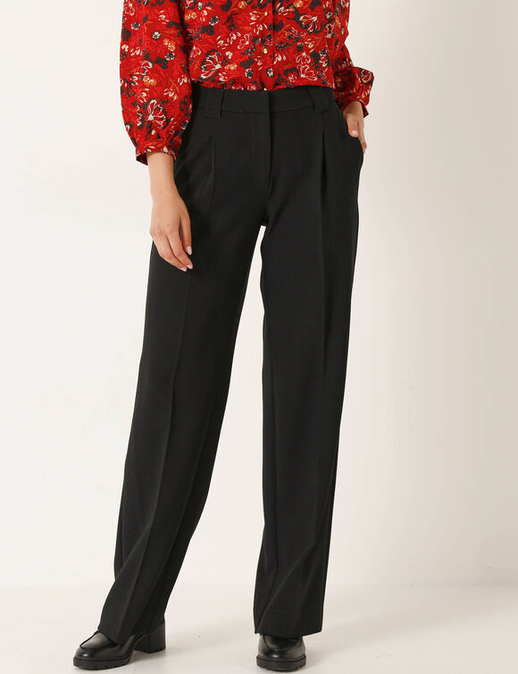Pantalon large, fluide (noir)