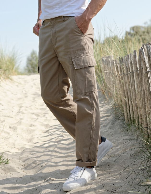 Pantalon battle en toile coton (sable)