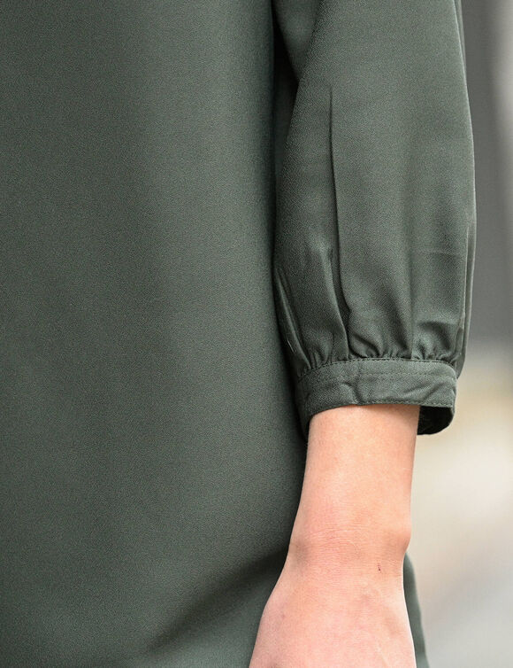 Robe droite manches 7/8ème unie (kaki)