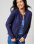 Vest met rits in patenttricot met mohairtouch (marine)