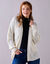 Lang vest, patenttricot met zachte touch (ecru)