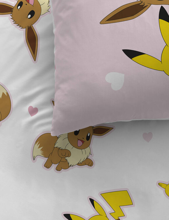 Parure de lit Pok&eacute;mon &Eacute;voli&reg; coton (rose)