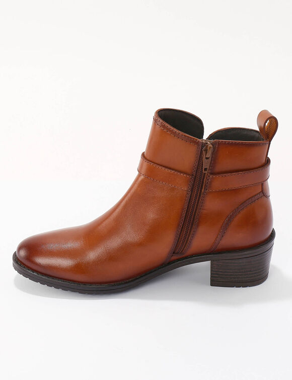 Boots cuir, boucle fantaisie. (marron)