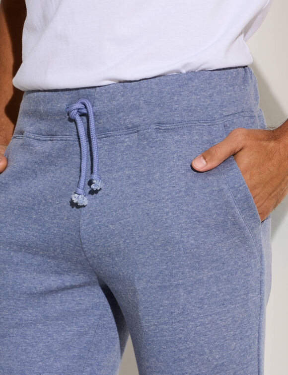 Pantalon jogging molleton bas droits (bleu jean)