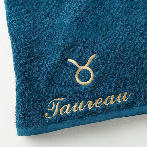 Serviettes de bain TAUREAU - 420g/m2 (bleu paon)