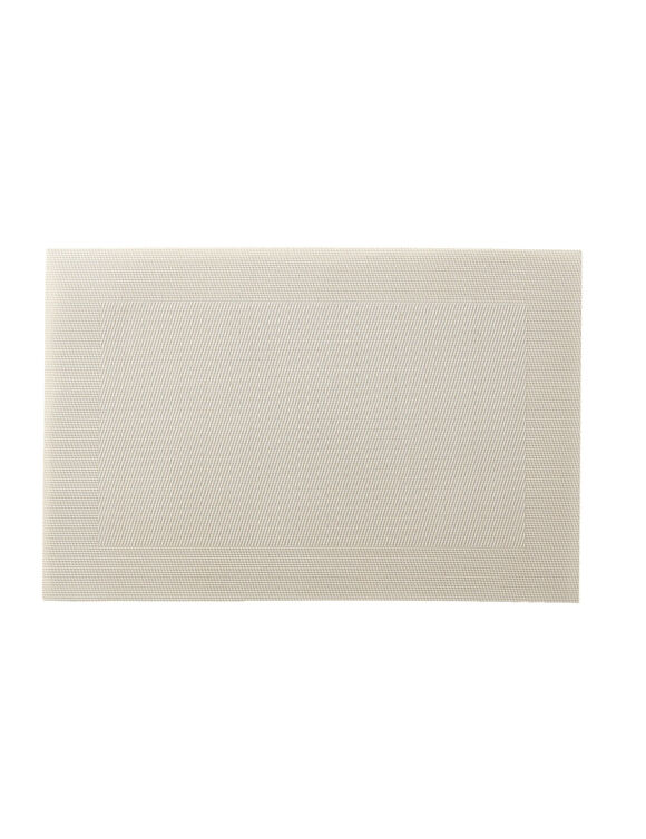 Set van 4 placemats - gevlochten vinyl (beige)