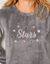 Lang nachthemd met sterrenborduursels, fleece (grijs)