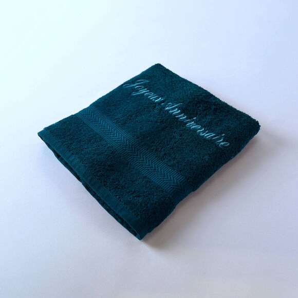 Collection serviettes de bain personnalisables confort moelleux (bleu paon)