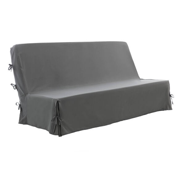 Housse canap&eacute; clic-clac standard microfibre (gris anthracite)