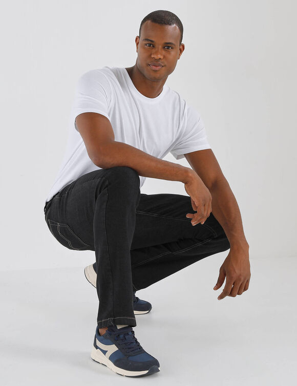 Jean coupe 5 poches extensible coton - entrej. 82 cm (black)