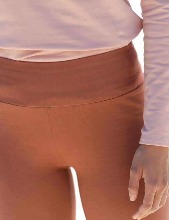 Legging taille haute spécial froid, molleton gratté (caramel)