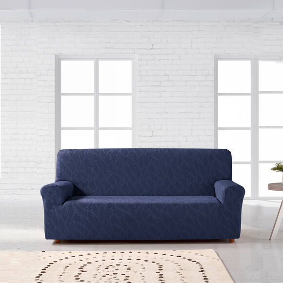 Housse fauteuil et canap&eacute; pr&eacute;form&eacute;e "Alexia" (bleu)