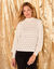 T-shirt in kant, bloezende mouwen (ecru)