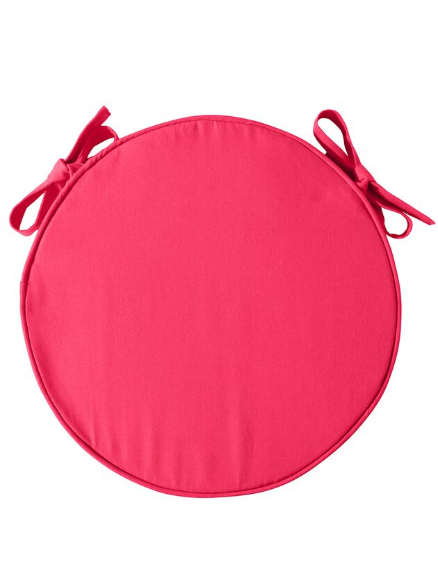 Coussin d'assise uni rond bachette, framboise Coussin d'assise uni rond bachette, framboise, hi-res