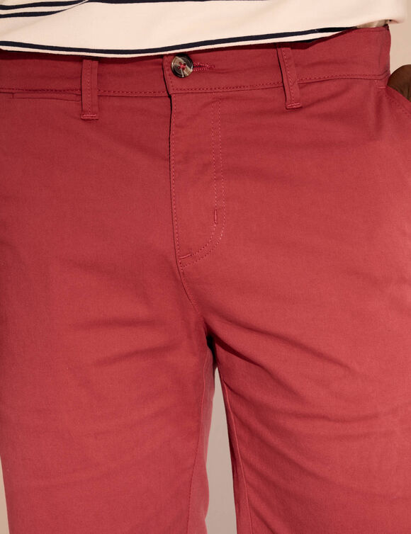 Bermuda chino arrondi sous le ventre (corail grisé)