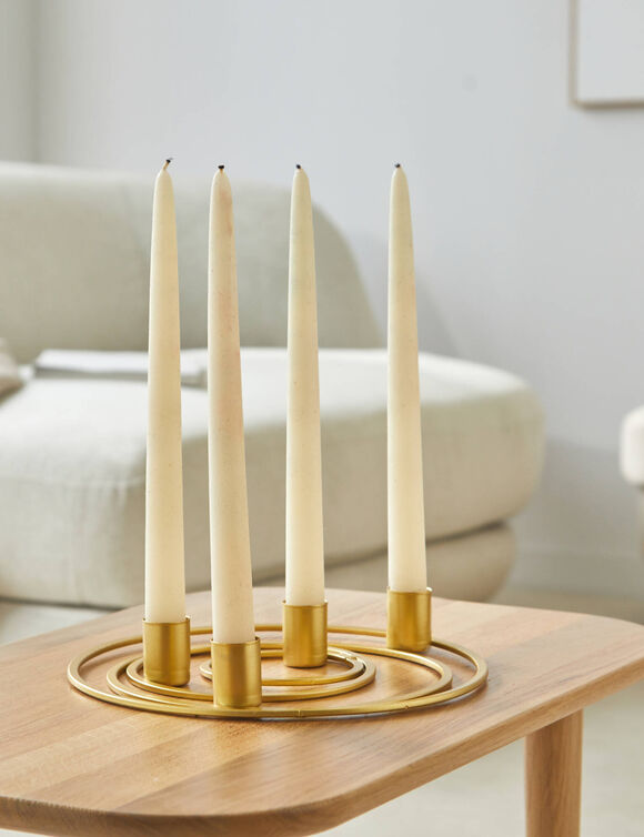 Bougeoir rond multi-support, métal doré  (doré)