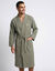 Unisex-badjas met kimono-kraag, personaliseerbaar &ndash; honingraattricot katoen 240 g/m&sup2; (kaki)